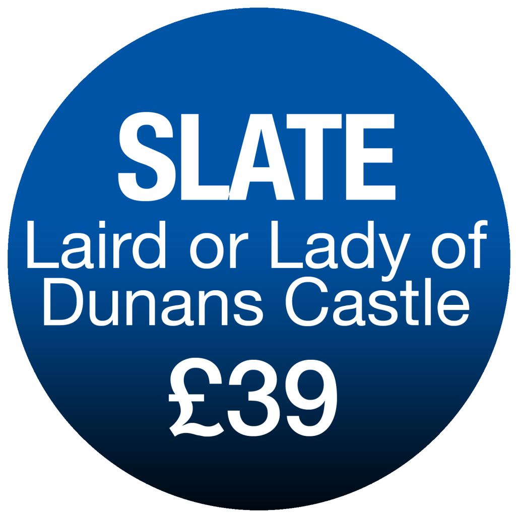 Slate: Laird or Lady of Dunans Castle